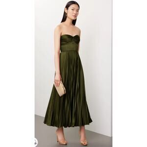 AMUR Green Satin Belle Dress